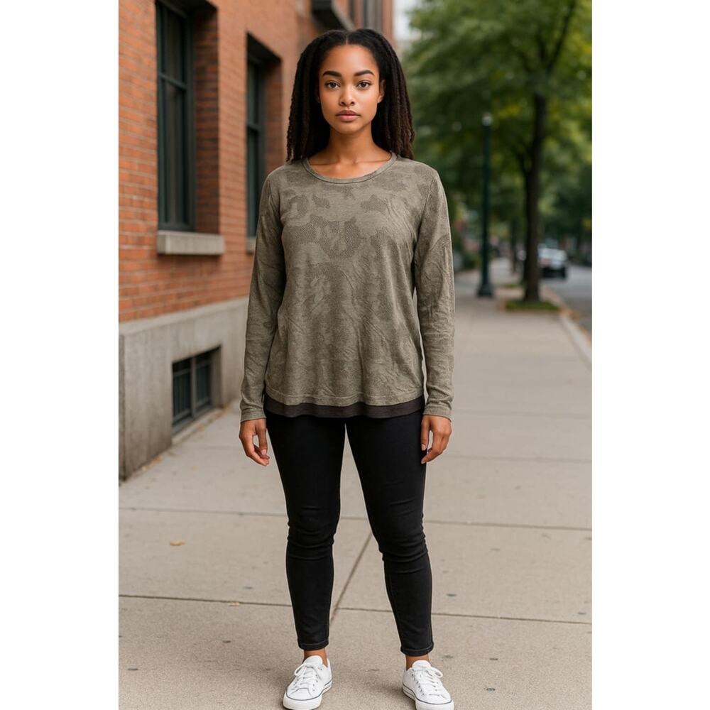 Simply Vera Vera Wang Light Green Open-Stitch Vent‎ Hem Sweater - Size Large